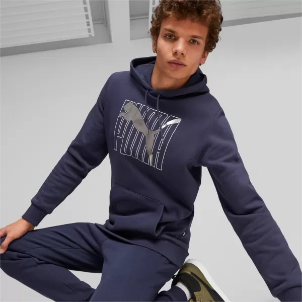  Moški pulover PUMA ESS+ LOGO LAB HOLIDAY HOODIE FL 675924-06 MODRA 