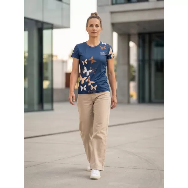  Ženska premium funkcionalna majica ALTISPORT VOJ/ALW002TR01 MORNARSKO/RJAVA 