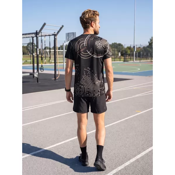  Premium moška majica s kratkimi rokavi ALTISPORT VOJ/ALM003TR01 ČRNO RJAVA 
