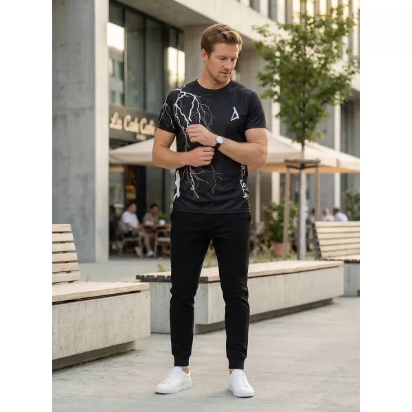  Premium moška majica s kratkimi rokavi ALTISPORT VOJ/ALM004TR01 ČRNO IN BELO 