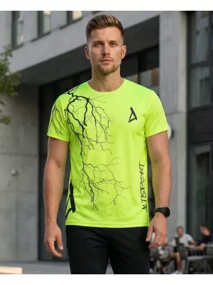 Premium moška majica s kratkimi rokavi ALTISPORT VOJ/ALM004TR01 NEON RUMENA