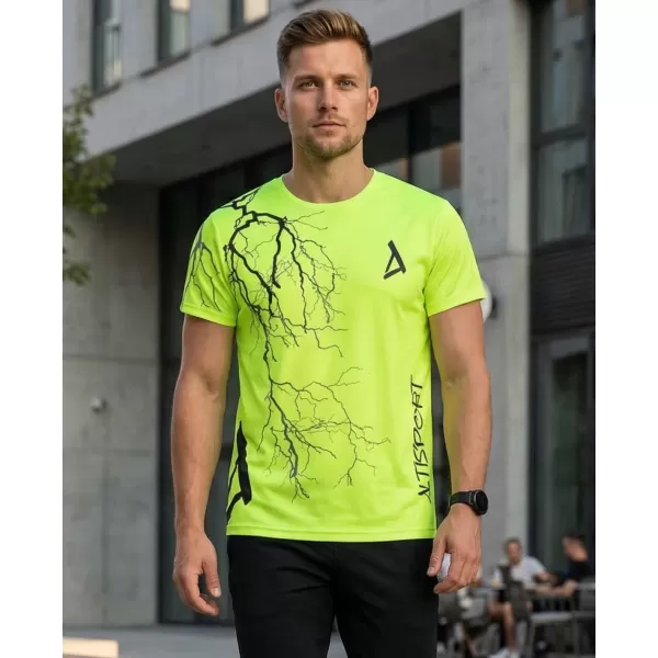  Premium moška majica s kratkimi rokavi ALTISPORT VOJ/ALM004TR01 NEON RUMENA 