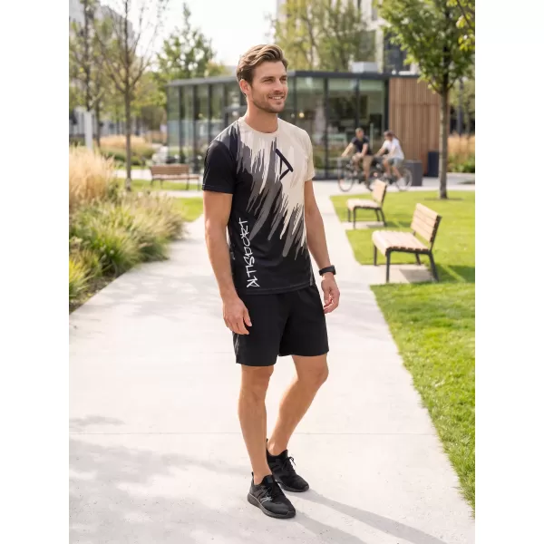  Moška premium funkcionalna majica s kratkimi rokavi ALTISPORT VOJ/ALM006TR01 ČRNO RJAVA 