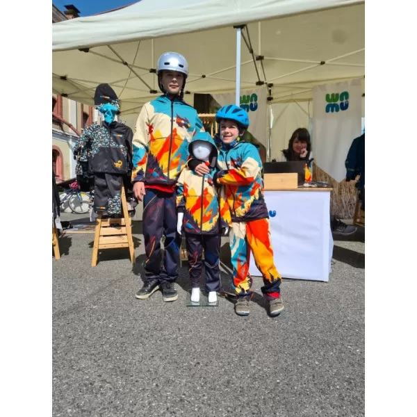  Otroške softhell hlače WAMU MOUNTAIN BIKE TMAVÁ BOLJ OBARVANO 