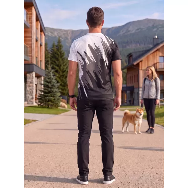  Moška premium funkcionalna majica s kratkimi rokavi ALTISPORT VOJ/ALM006TR01 ČRNO IN BELO 