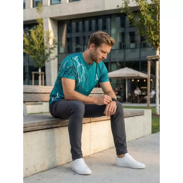  Premium moška majica s kratkimi rokavi ALTISPORT VOJ/ALM004TR01 KEROZIN/BELA 