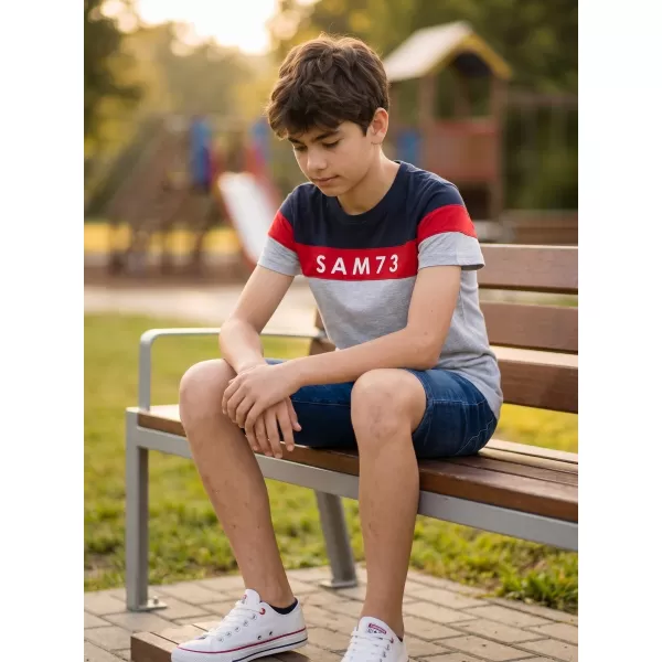  Fantovska majica s kratkimi rokavi SAM 73 KALLAN KT 503 SVETLO SIVA 
