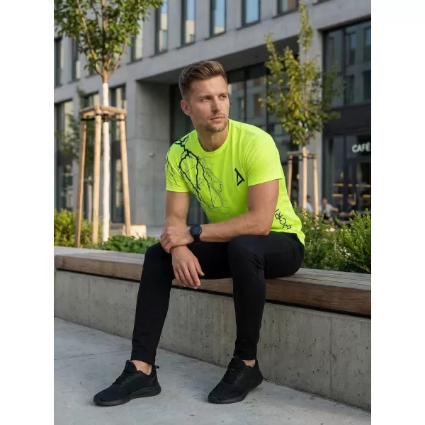  Premium moška majica s kratkimi rokavi ALTISPORT VOJ/ALM004TR01 NEON RUMENA 