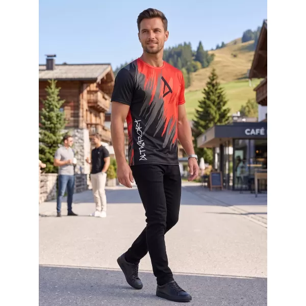  Moška premium funkcionalna majica s kratkimi rokavi ALTISPORT VOJ/ALM006TR01 ČRNA IN RDEČA 