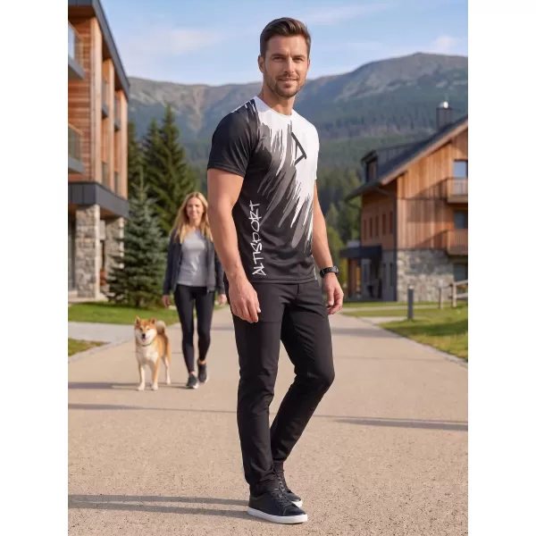  Moška premium funkcionalna majica s kratkimi rokavi ALTISPORT VOJ/ALM006TR01 ČRNO IN BELO 