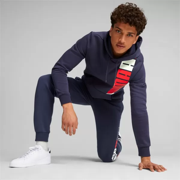  Moški pulover PUMA ESS+ LOGO LAB HOODIE FL 675919-06 MODRA 