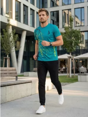 Premium moška majica s kratkimi rokavi ALTISPORT VOJ/ALM004TR01 KEROZIN/RUMENA