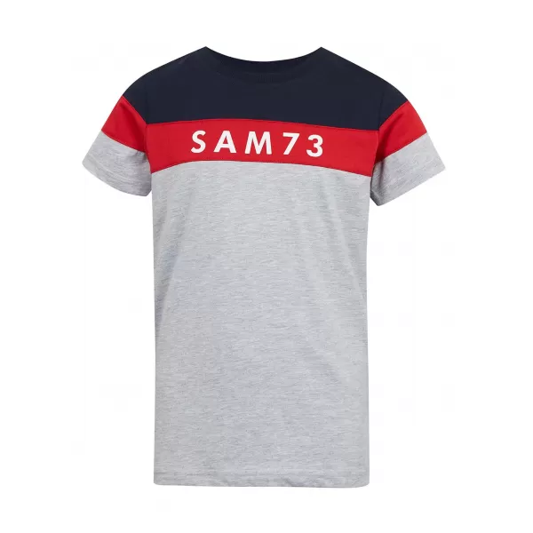  Fantovska majica s kratkimi rokavi SAM 73 KALLAN KT 503 SVETLO SIVA 