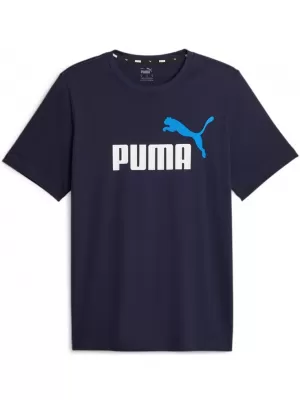 Moška majica s kratkimi rokavi PUMA ESS+ 2 COL LOGO TEE 586759-07 MODRA