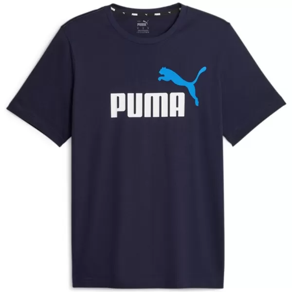  Moška majica s kratkimi rokavi PUMA ESS+ 2 COL LOGO TEE 586759-07 MODRA 