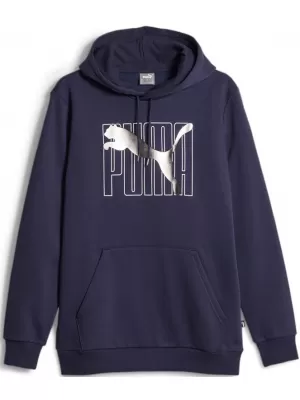 Moški pulover PUMA ESS+ LOGO LAB HOLIDAY HOODIE FL 675924-06 MODRA