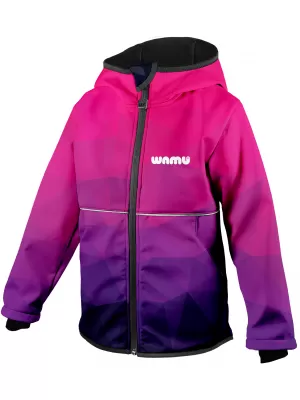 Otroška softshell jakna WAMU MOZAIKA VIJOLIČNA