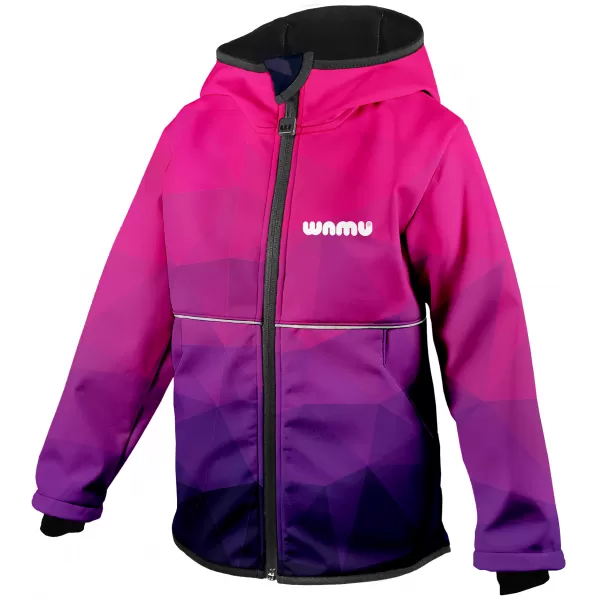  Otroška softshell jakna WAMU MOZAIKA VIJOLIČNA 