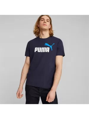 Moška majica s kratkimi rokavi PUMA ESS+ 2 COL LOGO TEE 586759-07 MODRA