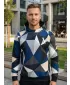 Moški premium pulover ALTISPORT VOJ/ALM007MI01 MORNARSKO MODRA/RJAVA