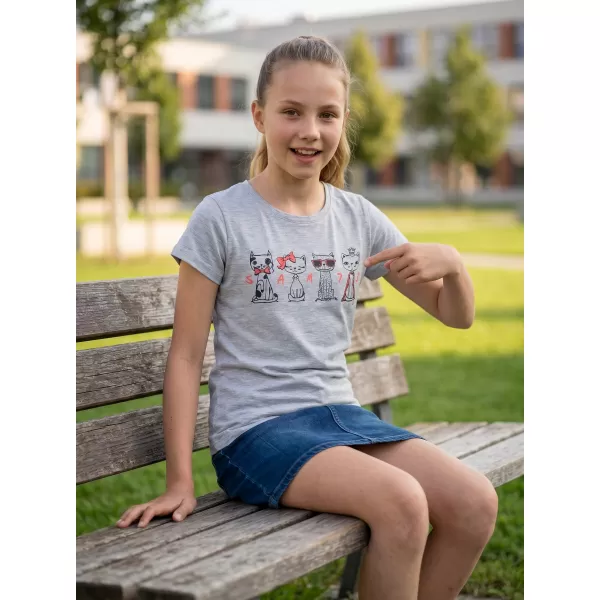  Dekliška majica s kratkimi rokavi SAM 73 AXILL KT 508 SVETLO SIVA 