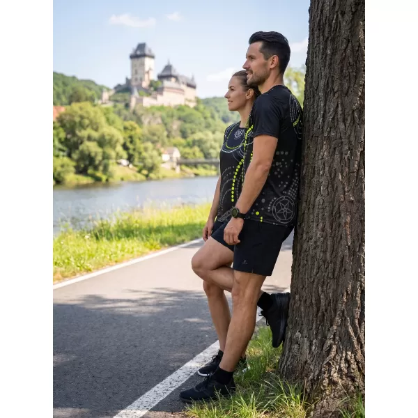  Premium moška majica s kratkimi rokavi ALTISPORT VOJ/ALM003TR01 ČRNA IN RUMENA 