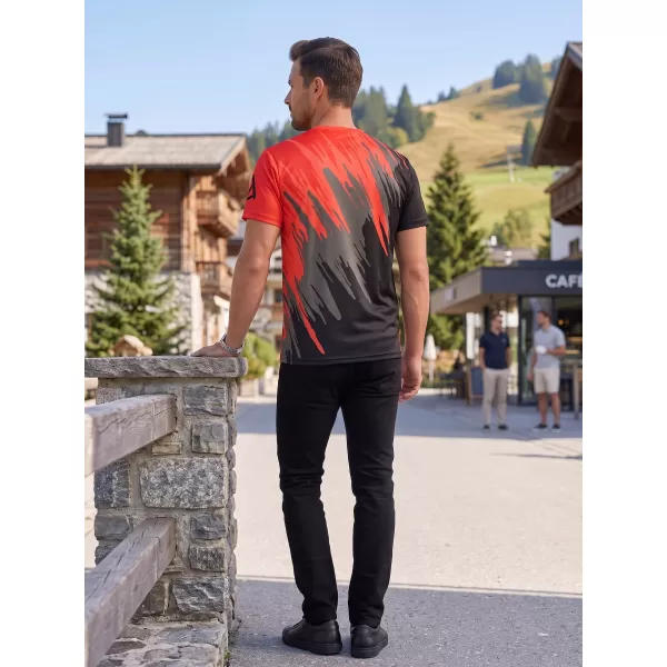  Moška premium funkcionalna majica s kratkimi rokavi ALTISPORT VOJ/ALM006TR01 ČRNA IN RDEČA 