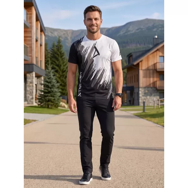  Moška premium funkcionalna majica s kratkimi rokavi ALTISPORT VOJ/ALM006TR01 ČRNO IN BELO 