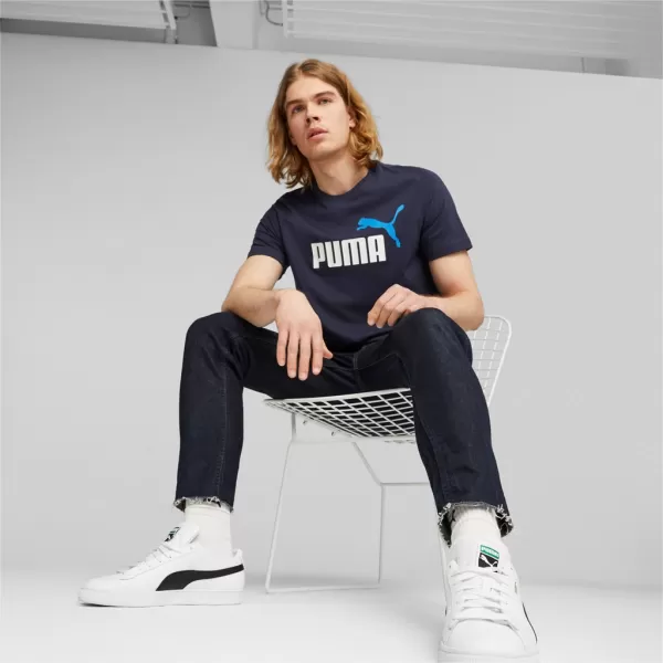  Moška majica s kratkimi rokavi PUMA ESS+ 2 COL LOGO TEE 586759-07 MODRA 