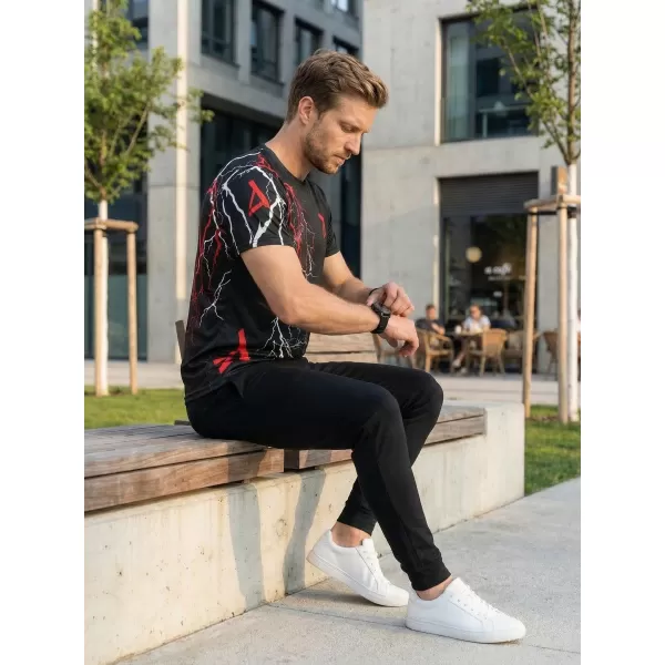  Premium moška majica s kratkimi rokavi ALTISPORT VOJ/ALM004TR01 ČRNA IN RDEČA 