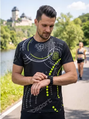 Premium moška majica s kratkimi rokavi ALTISPORT VOJ/ALM003TR01 ČRNA IN RUMENA