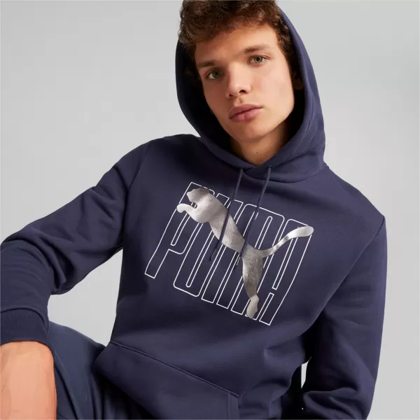  Moški pulover PUMA ESS+ LOGO LAB HOLIDAY HOODIE FL 675924-06 MODRA 