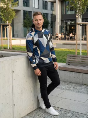 Moški premium pulover ALTISPORT VOJ/ALM007MI01 MORNARSKO MODRA/RJAVA