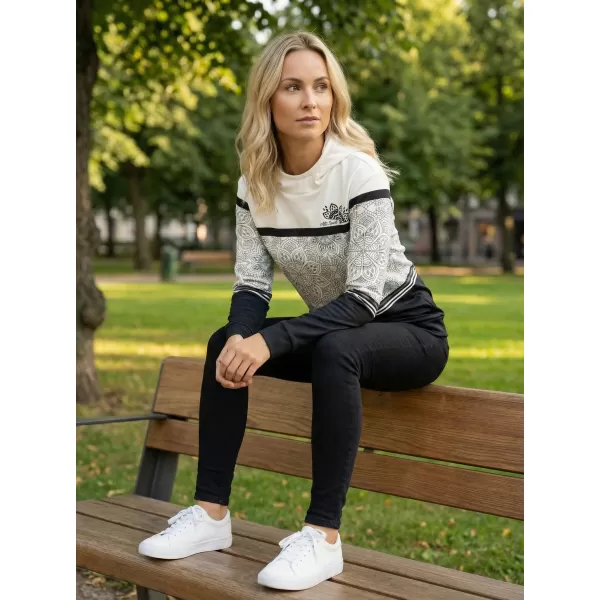  Ženski premium pulover ALTISPORT VOJ/ALW023MI01 ČRNO-BELO 