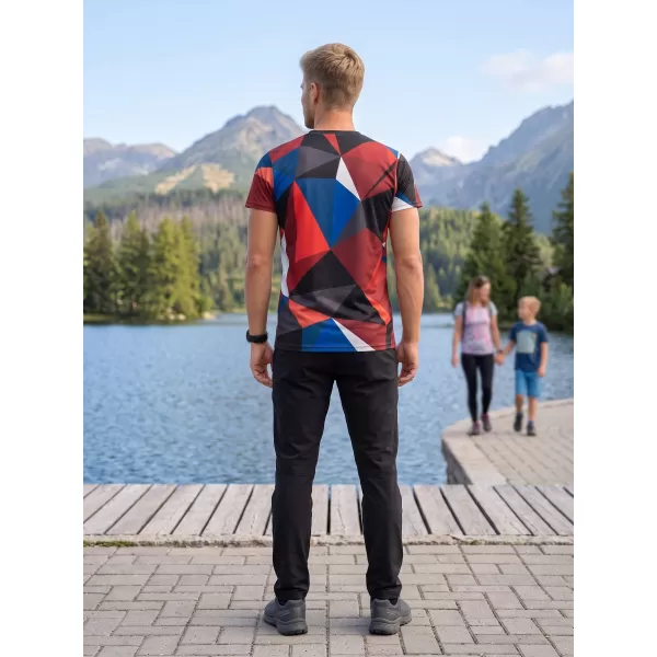  Moška premium plus funkcionalna majica s kratkimi rokavi ALTISPORT VOJ/ALM007TR02 MORNARSKO MODRA/RDEČA 