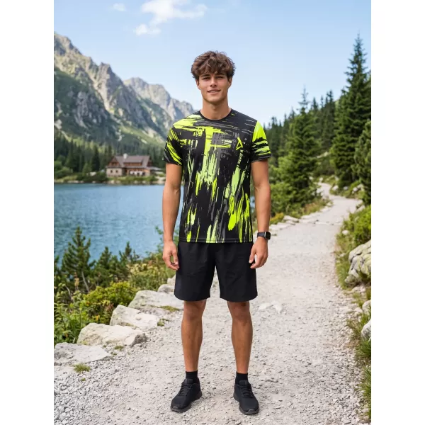  Moška premium funkcionalna majica s kratkimi rokavi ALTISPORT VOJ/ALM010TR01 ČRNA IN RUMENA 