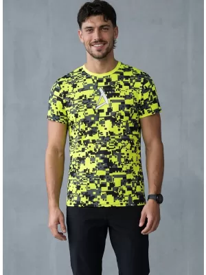 Moška premium plus funkcionalna majica s kratkimi rokavi ALTISPORT VOJ/ALM011TR02 NEON/RUMENA