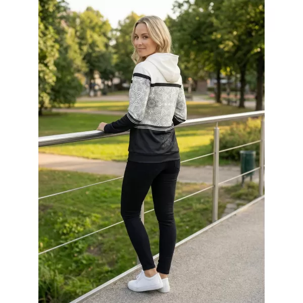  Ženski premium pulover ALTISPORT VOJ/ALW023MI01 ČRNO-BELO 