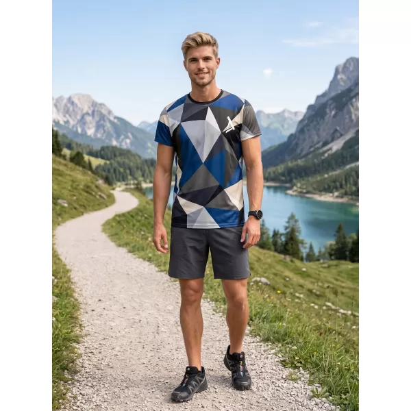  Moška premium plus funkcionalna majica s kratkimi rokavi ALTISPORT VOJ/ALM007TR02 MORNARSKO MODRA/RJAVA 