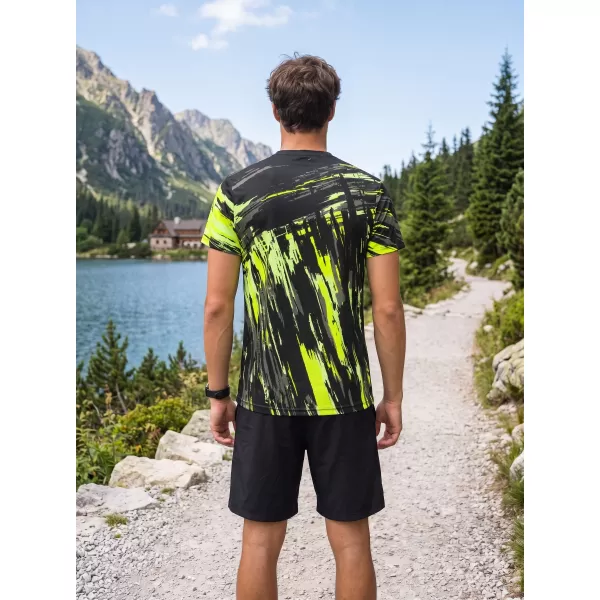  Moška premium funkcionalna majica s kratkimi rokavi ALTISPORT VOJ/ALM010TR01 ČRNA IN RUMENA 