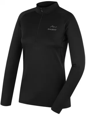 Ženska termo majica HUSKY TROMI ZIP L ČRNA