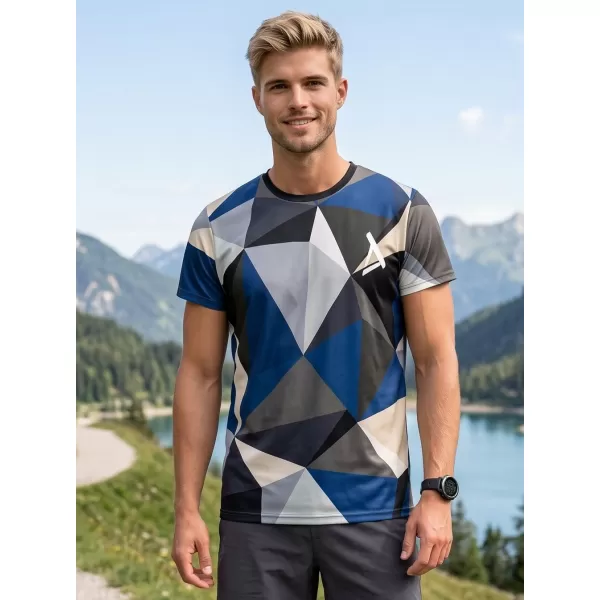  Moška premium plus funkcionalna majica s kratkimi rokavi ALTISPORT VOJ/ALM007TR02 MORNARSKO MODRA/RJAVA 