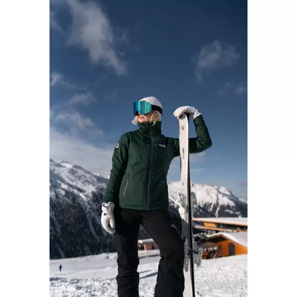  Ženska smučarska jakna NORDBLANC ZENITH NBWJL7929 TEMNO ZELENA 