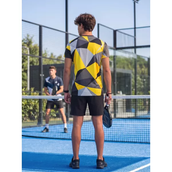  Moška premium plus funkcionalna majica s kratkimi rokavi ALTISPORT VOJ/ALM007TR02 ČRNA IN RUMENA 