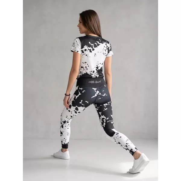  Ženske dolge premium pajkice ALTISPORT VOJ/ALW012LEG01 ČRNO/BELO 