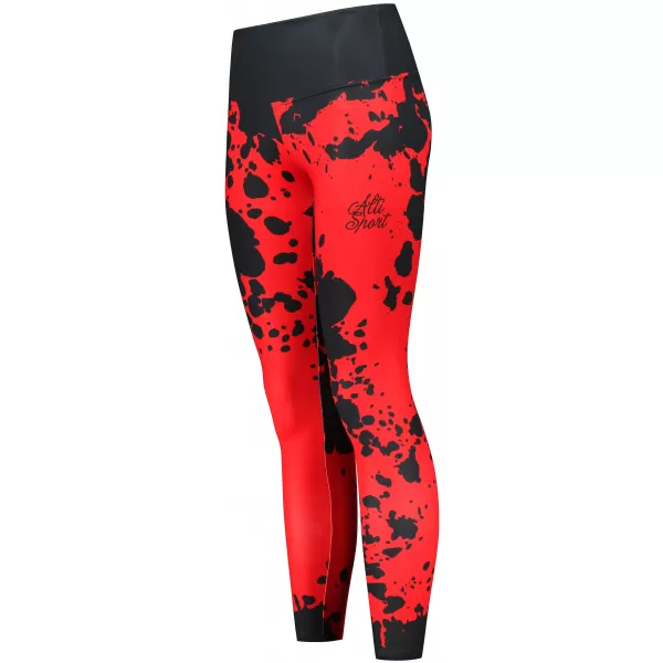 Ženske dolge premium pajkice ALTISPORT VOJ/ALW012LEG01 ČRNA/RDEČA 