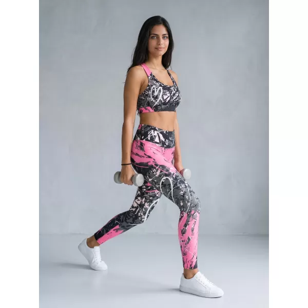 Ženske dolge premium pajkice ALTISPORT VOJ/ALW018LEG01 ČRNO ROZA 