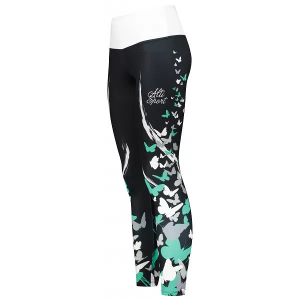  Ženske dolge premium pajkice ALTISPORT VOJ/ALW022LEG01 ČRNA/TURKIZNA 