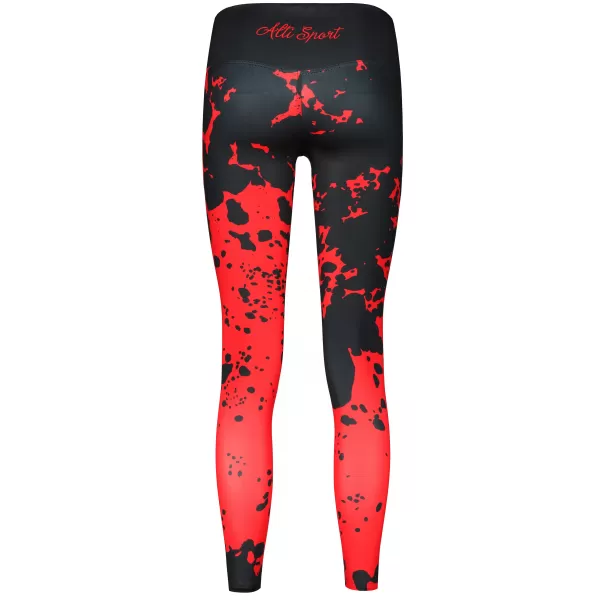  Ženske dolge premium pajkice ALTISPORT VOJ/ALW012LEG01 ČRNA/RDEČA 