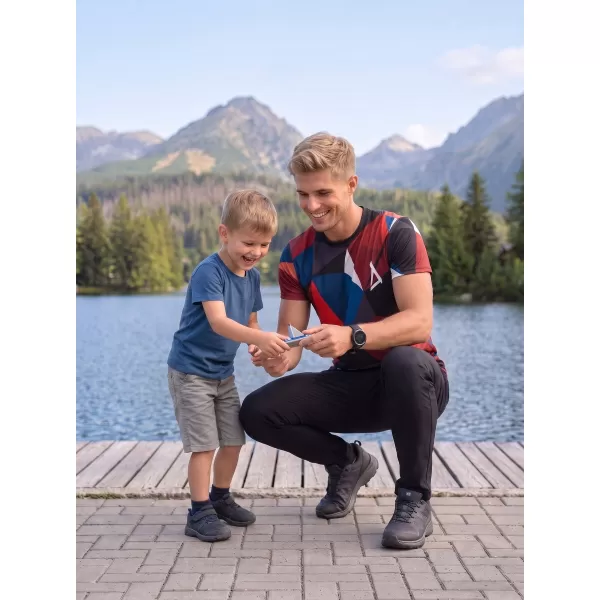 Moška premium plus funkcionalna majica s kratkimi rokavi ALTISPORT VOJ/ALM007TR02 MORNARSKO MODRA/RDEČA 